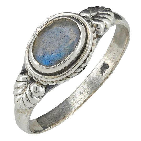 Faceted Labradorite Sterling Silver Ring
