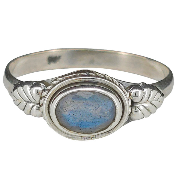 Faceted Labradorite Sterling Silver Ring