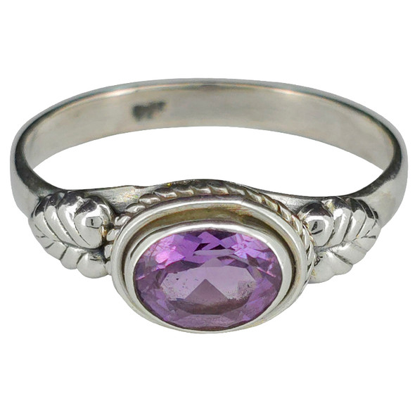 Faceted Amethyst Sterling Silver Ring