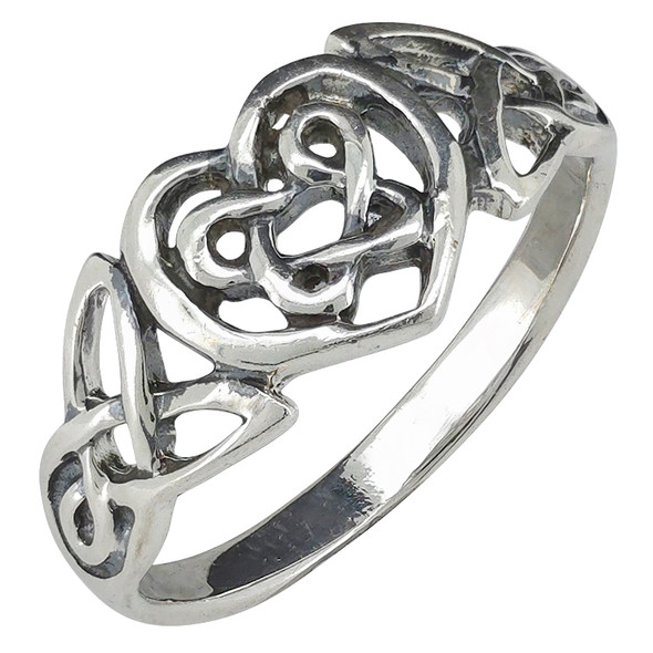 Sterling Silver Celtic Style Heart Ring