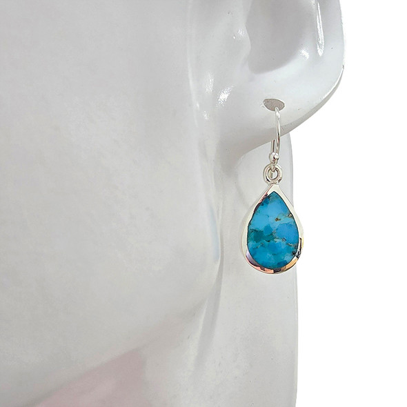Turquoise Sterling Silver Hook Earrings