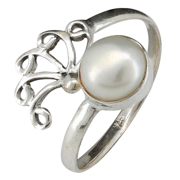 Pearl Sterling Silver Adjustable Ring