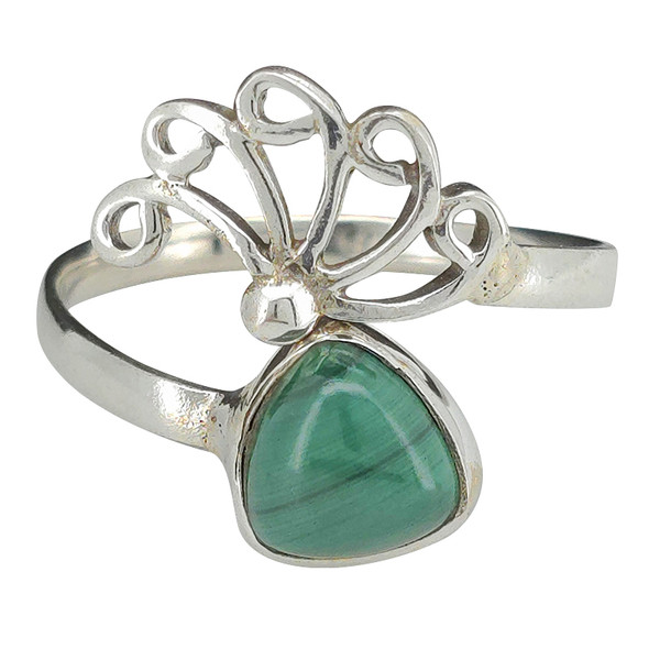 Malachite Sterling Silver Adjustable Ring