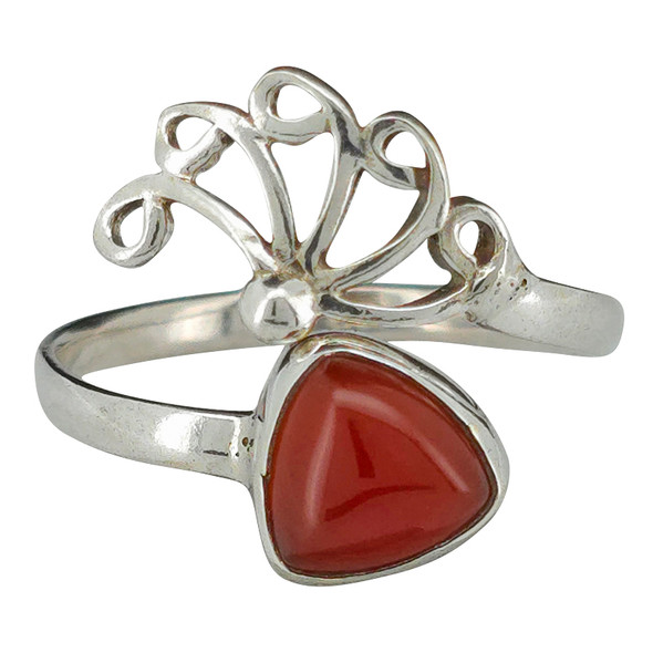 Red Onyx Sterling Silver Adjustable Ring