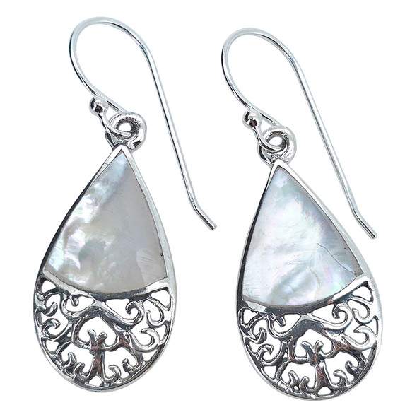 Mother of Pearl Sterling Silver Hook Earrings