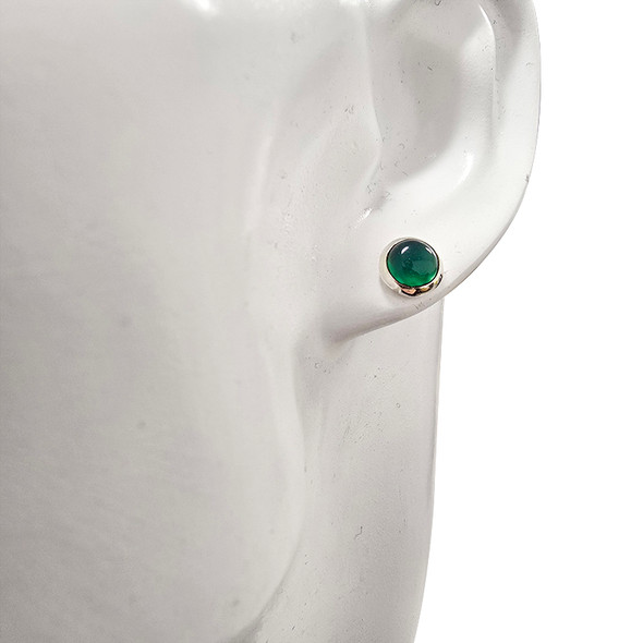Green Onyx Sterling Silver Stud Earrings