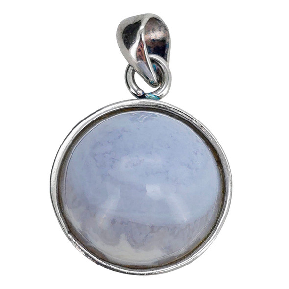 Blue Agate Sterling Silver Pendant
