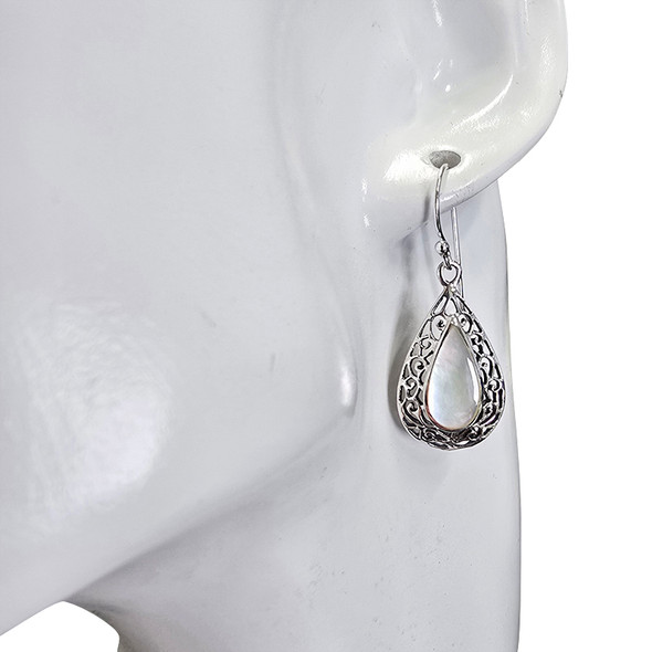 Pearl Sterling Silver Dangle Earrings