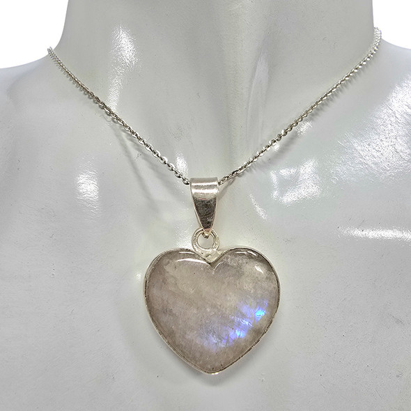 Moonstone Sterling Silver Heart Pendant