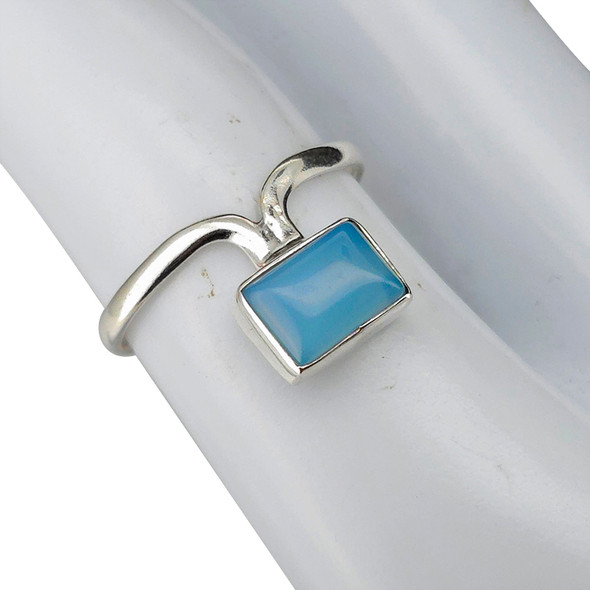 Blue Chalcedony Sterling Silver Ring