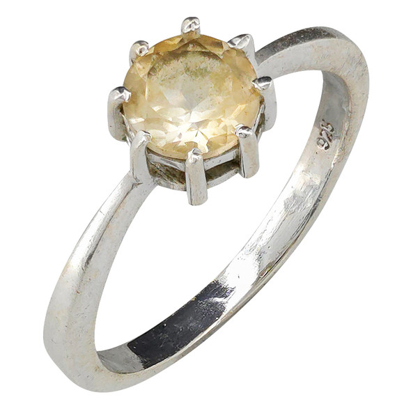 Faceted Citrine Sterling Silver Ring