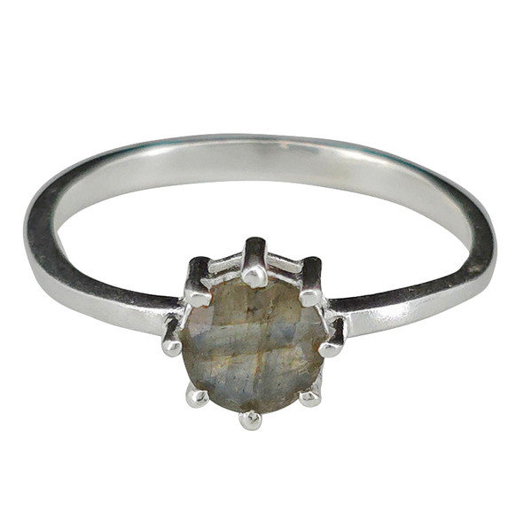 Faceted Labradorite Sterling Silver Ring