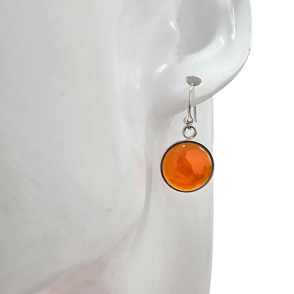 Red Onyx Sterling Silver Dangle Earrings