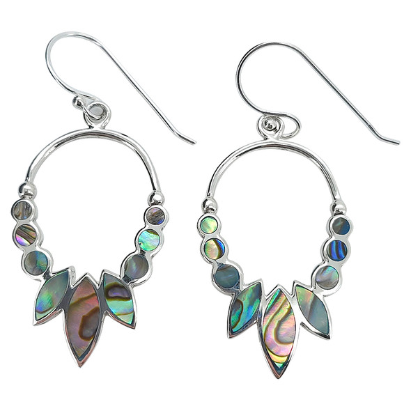 Abalone Sterling Silver Hook Earrings