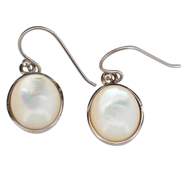Mother of Pearl Sterling Silver Hook Earrings