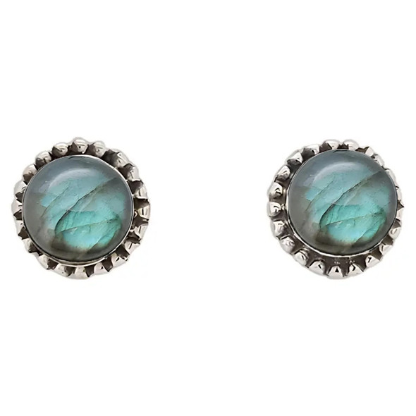 Labradorite Sterling Silver Stud Earrings
