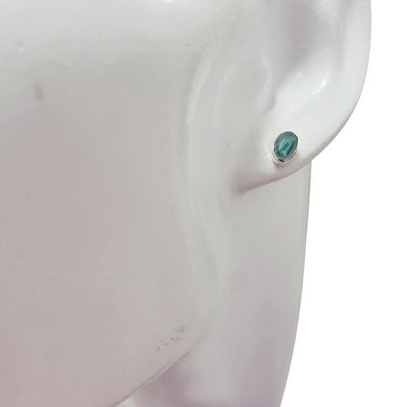 Malachite Sterling Silver Stud Earrings