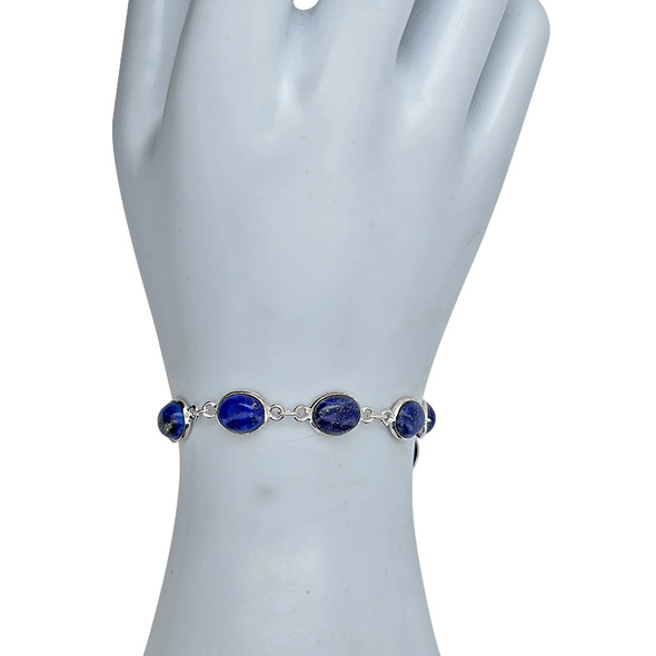 Lapis Sterling Silver Link Bracelet
