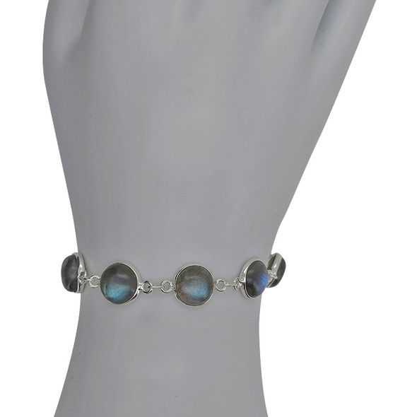 Labradorite Sterling Silver Bracelet (6442)