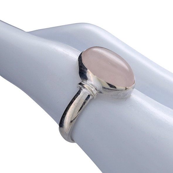 Rose Quartz Sterling Silver Ring (2036)