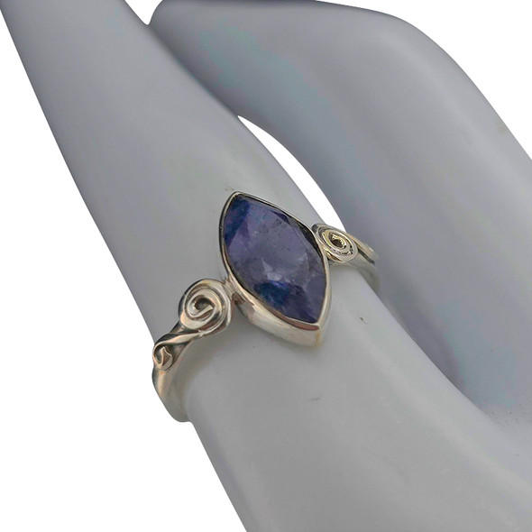 Faceted Composite Sapphire Sterling Silver Ring