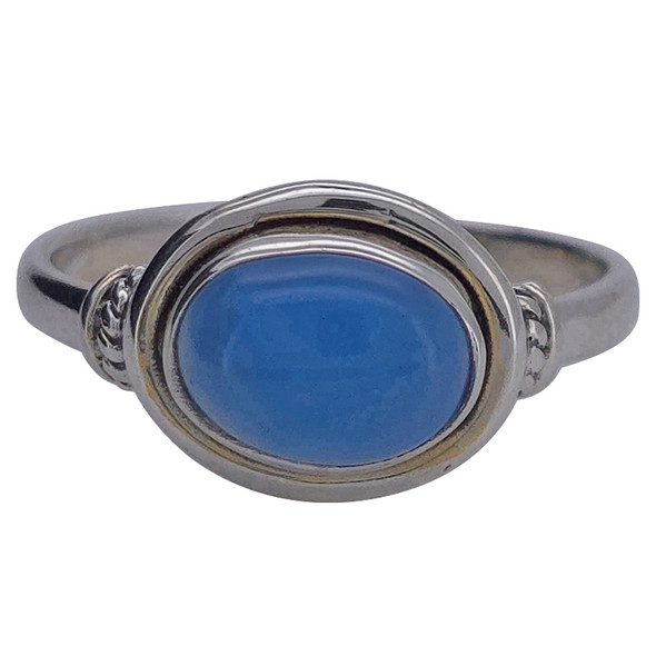 Blue Chalcedony Sterling Silver Ring