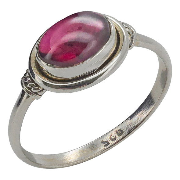 Garnet Sterling Silver Ring