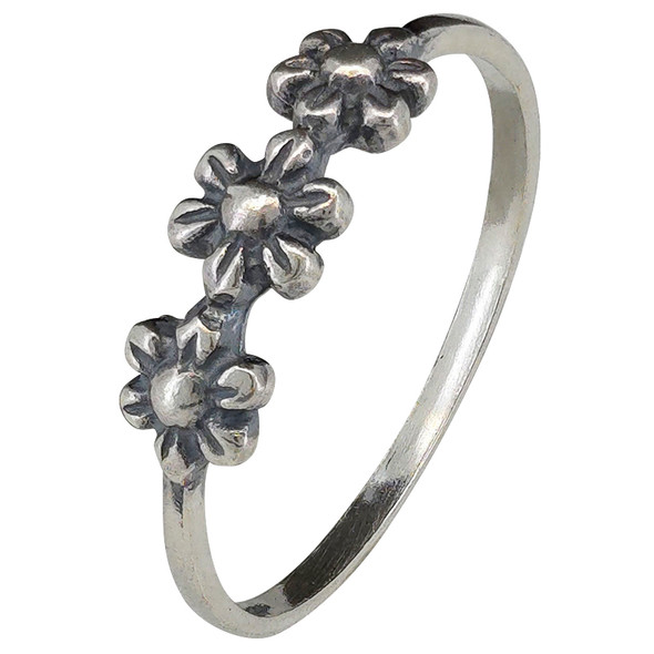 Sterling Silver Flower Design Ring