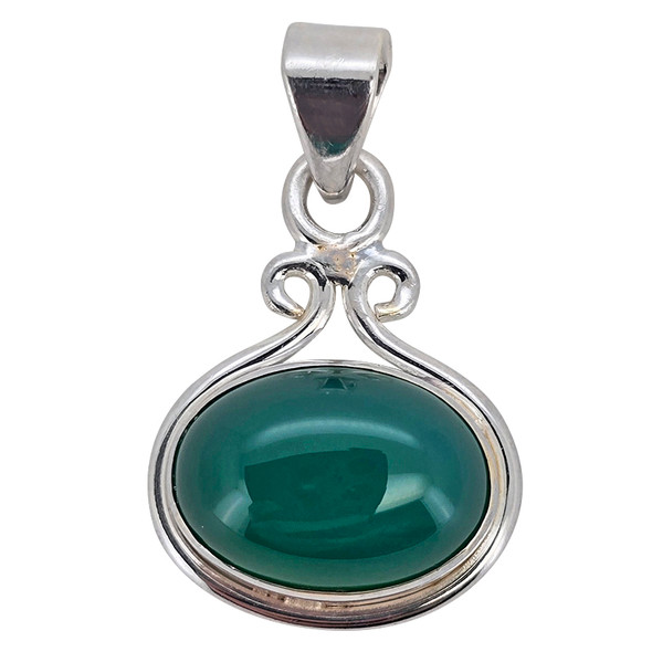 Green Onyx Sterling Silver Pendant