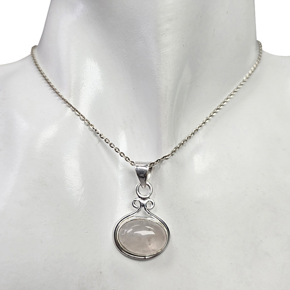 Rose Quartz Sterling Silver Pendant