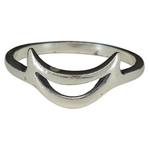Cut-Out Moon Sterling Silver Ring