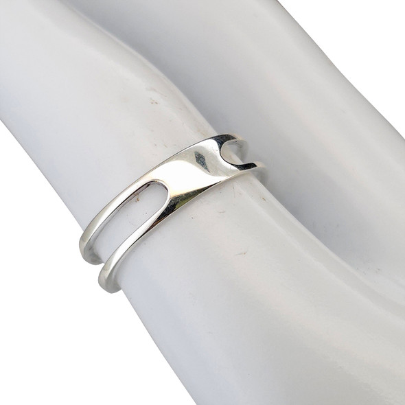 Modern Cut-Out Sterling Silver Ring