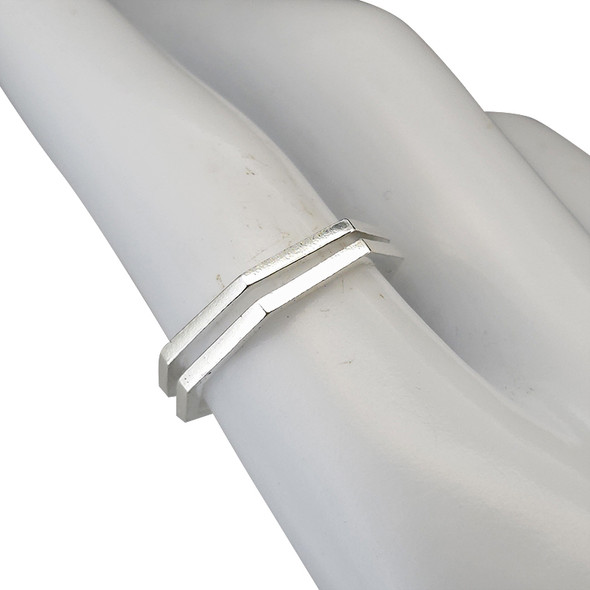 Sterling Silver Double Band Adjustable Ring