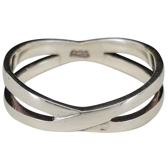 Sterling Silver X-Band Ring