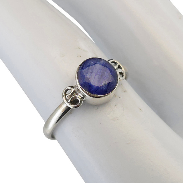 Faceted Composite Sapphire Sterling Silver Ring