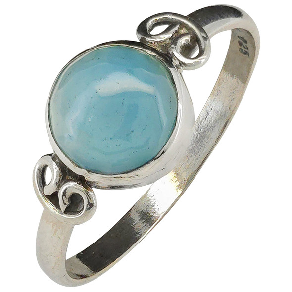 Blue Chalcedony Sterling Silver Ring