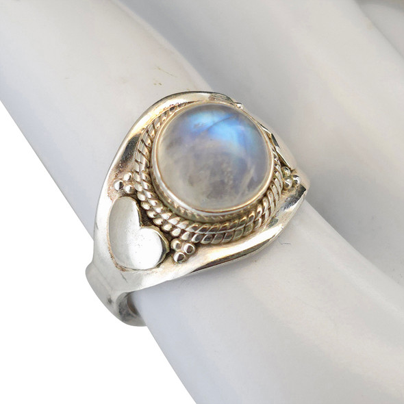 Moonstone Sterling Silver Adjustable Ring