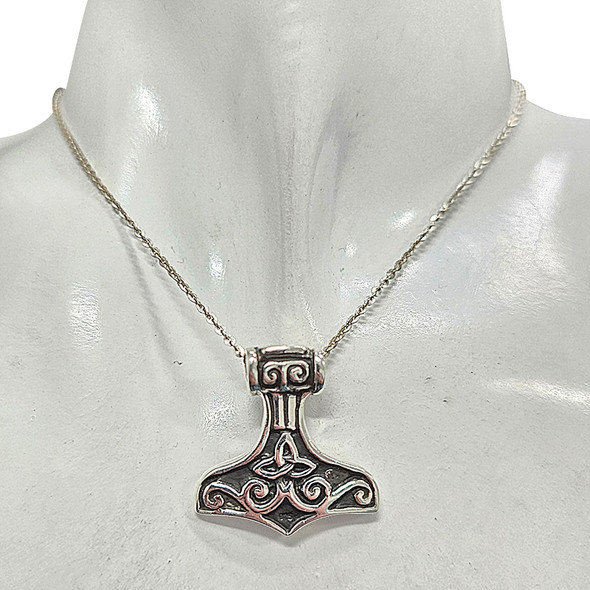 Sterling Silver Celtic Trinity Knot Thor’s Hammer Pendant