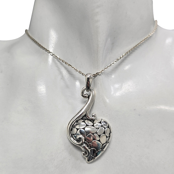 Sterling Silver Groovy Heart Pendant
