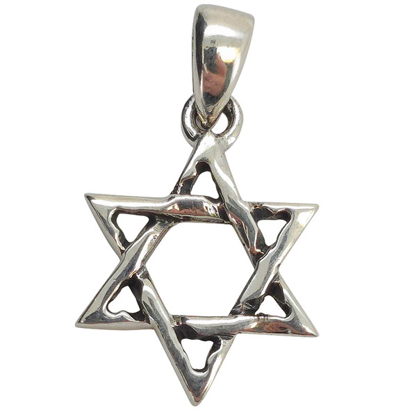 Sterling Silver Textured Star of David Pendant
