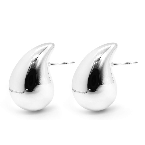 Sterling Silver Stud Earrings 16 x 26 mm