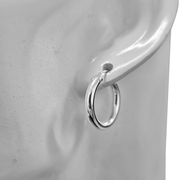 Sterling Silver Hoop Earrings – 18 mm