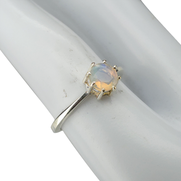 Faceted Opal Sterling Silver Ring