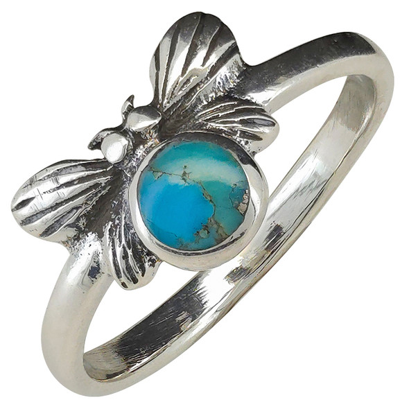 Turquoise Sterling Silver Butterfly Ring