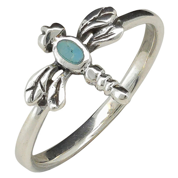 Turquoise Sterling Silver Dragonfly Ring