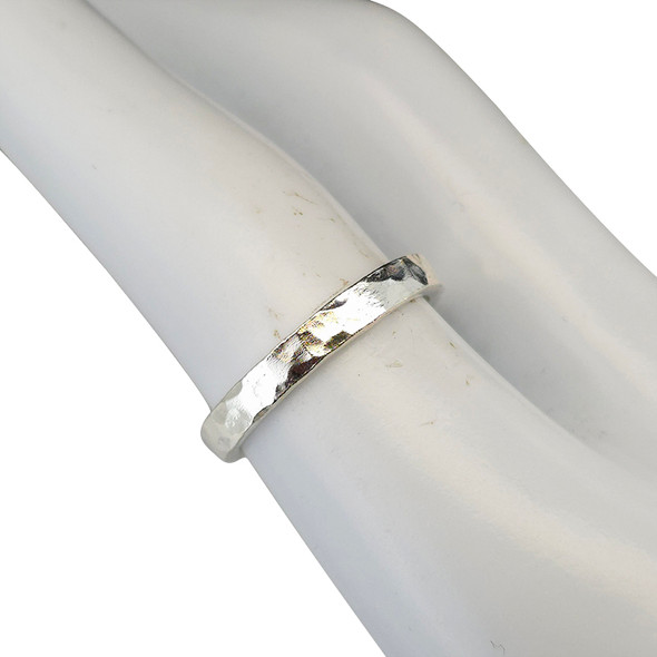 Hammered Texture Sterling Silver Band Ring