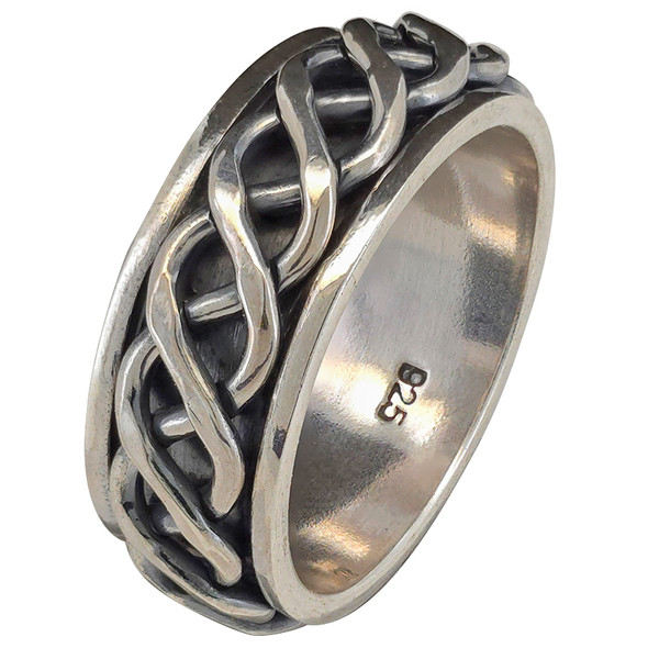 Sterling Silver Celtic Braid Spinner Ring