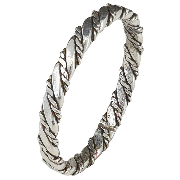 Rope Braid Sterling Silver Stacking Band Ring