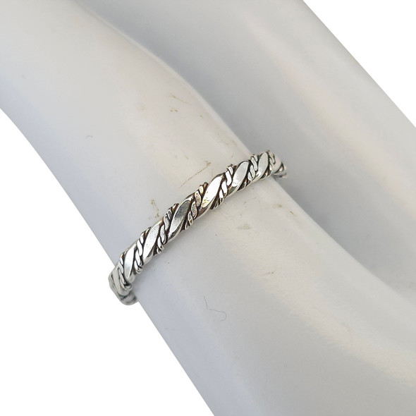 Rope Braid Sterling Silver Stacking Band Ring