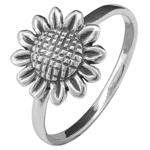 Sterling Silver Sunflower Stacking Ring